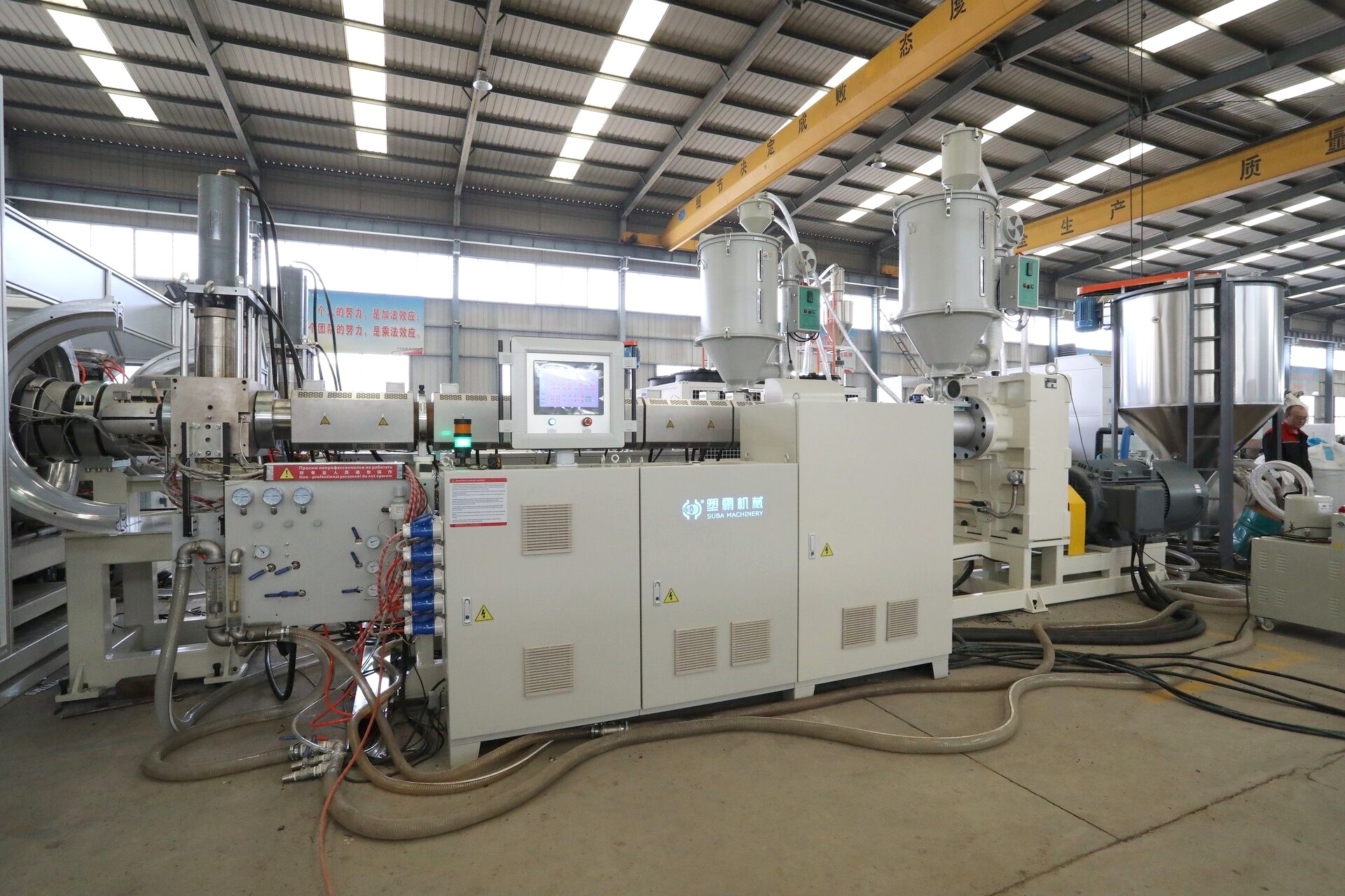 Extruder - Suba machinery corrugated pipe extrusion line includes automatic feeding system and hopper with drying function - 3