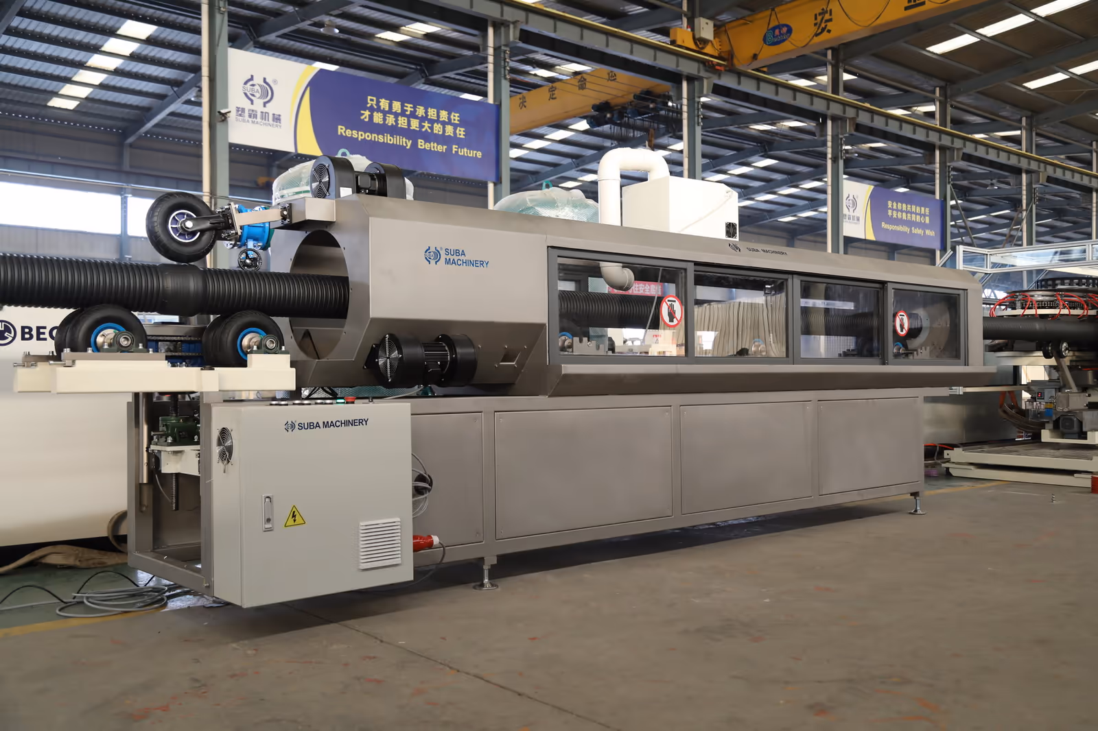 Cooling Tank - Double wall corrugated pipe extrusion line 304 stainless steel cooling tank secondary cool and shape the pipes - 3